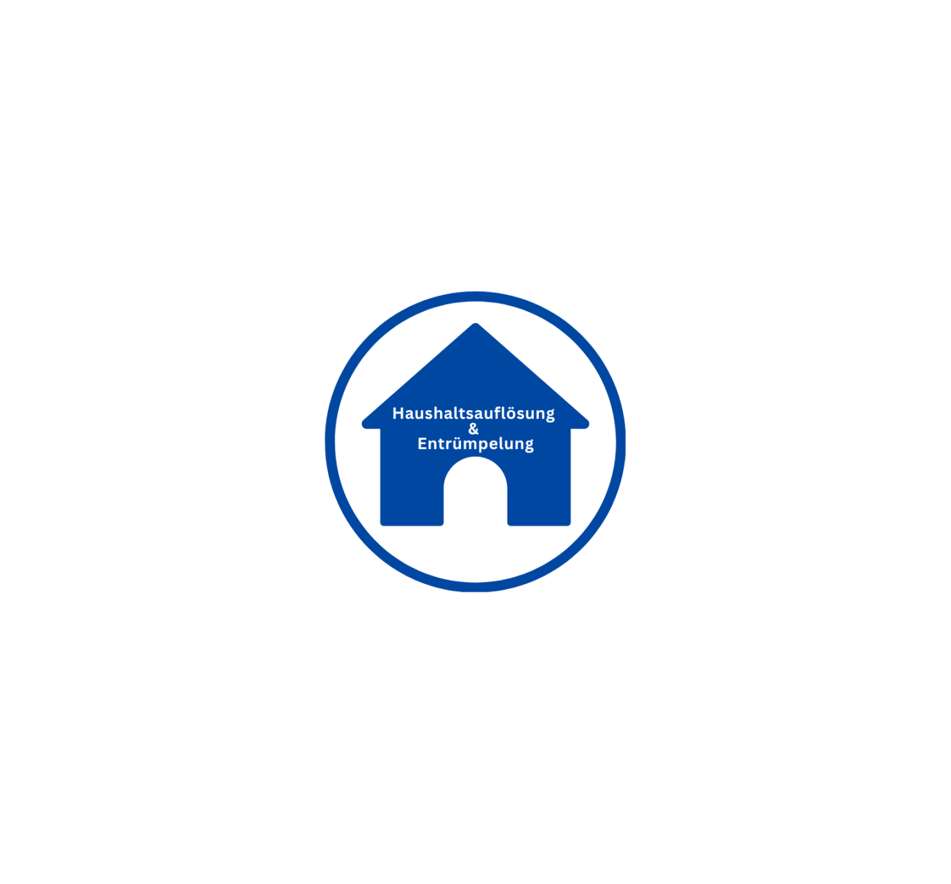 Blaues Haussymbol mit der Aufschrift "Wohnung-Mieten".